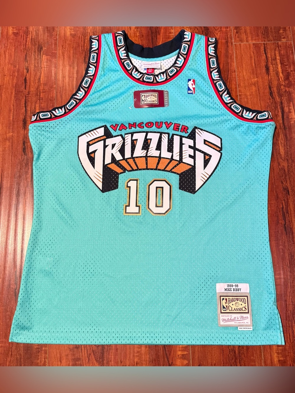 Mike Bibby Mitchell & Ness VanCouver Grizzlies Teal Green Jersey SZ XL Brand New